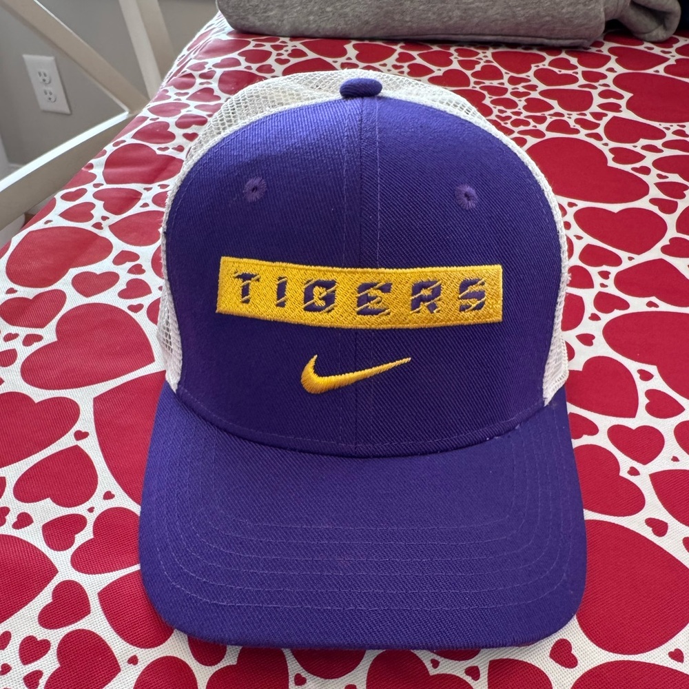 Nike LSU Tigers Purple and White Hat with Yellow Logo